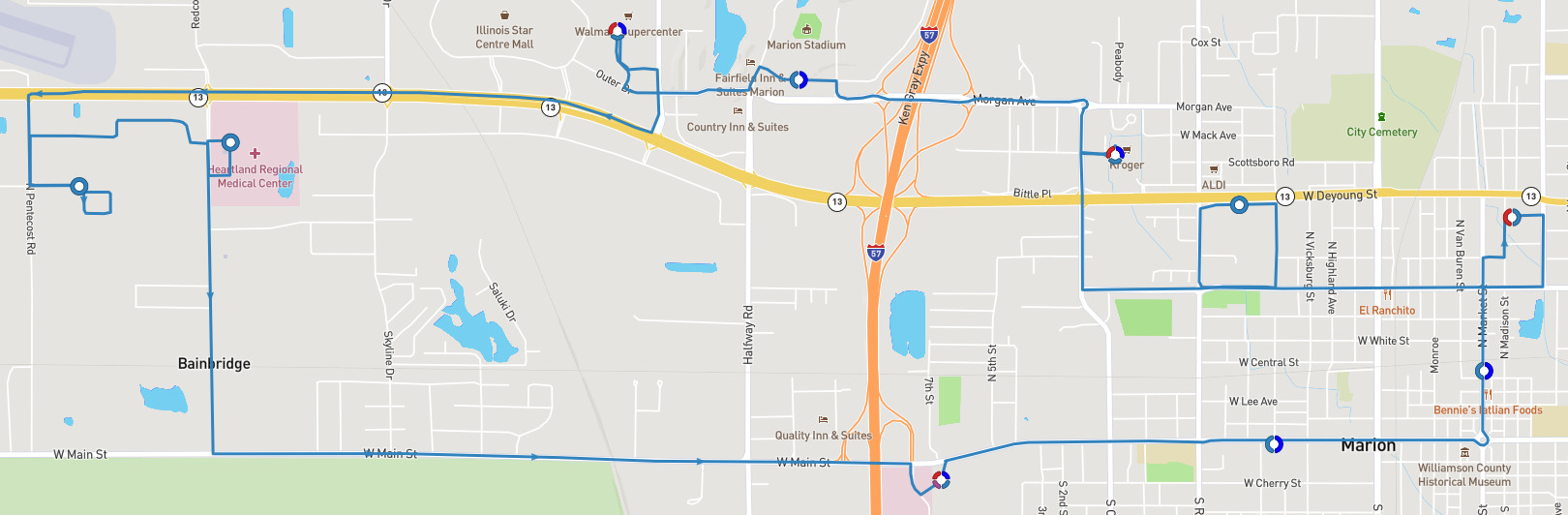 Marion Crosstown Route Map